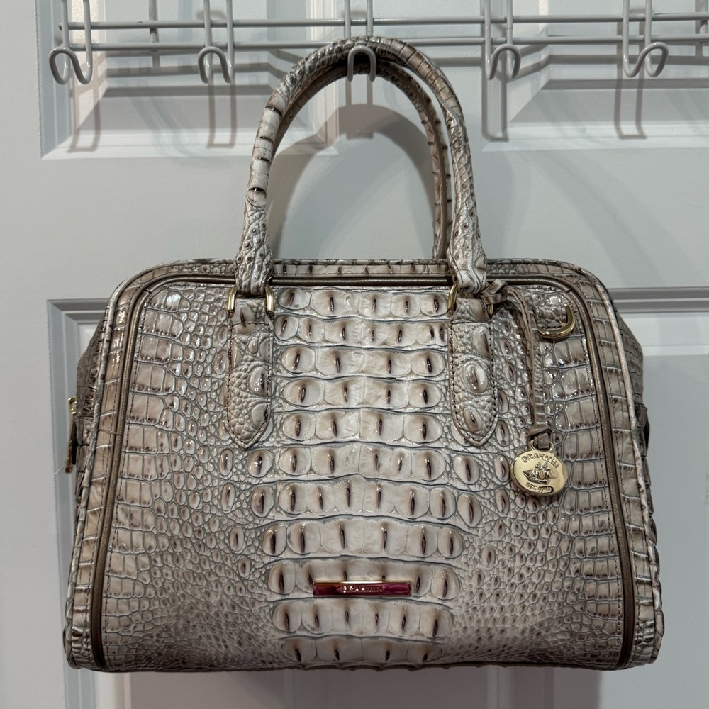 Brahmin Marissa Fairest Grey Breakwater Leather Satchel - NWT (Retail = $385)